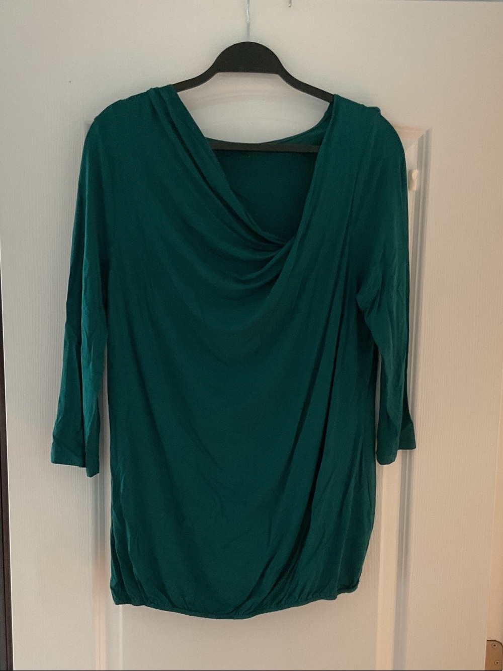Draped Neck Teal Women’s Top